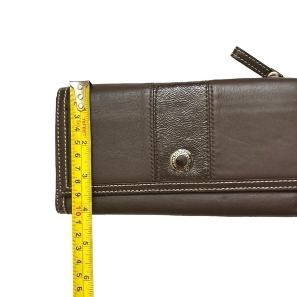 Coach brown leather checkbook wallet - Picture 5 of 8